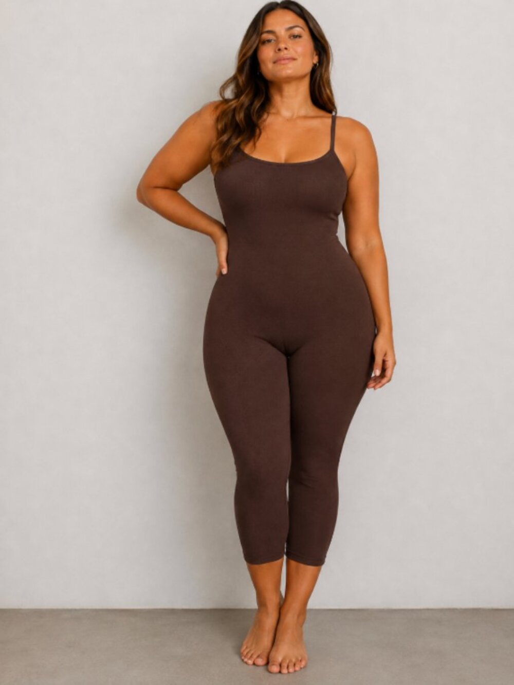 NEW SKIMS 3X Simply Bare Low Back Catsuit Barely There Cocoa Medium Brown NWT